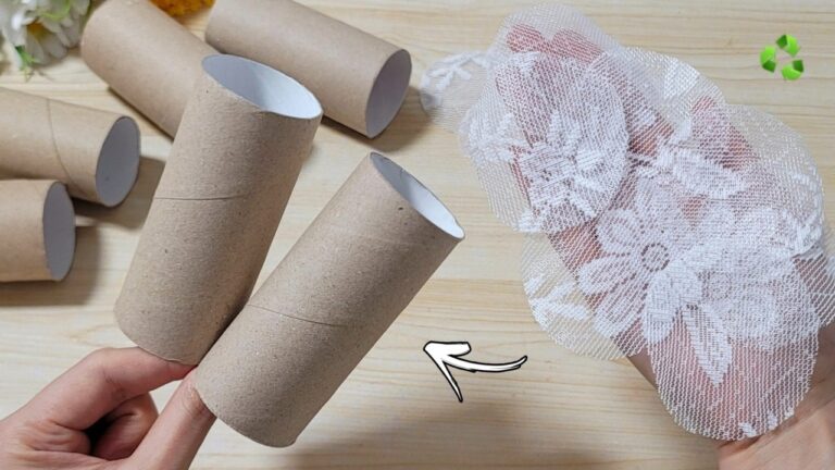 5 kreative Ideen mit Toilettenpapier-Rollen und altem Spitzenstoff!