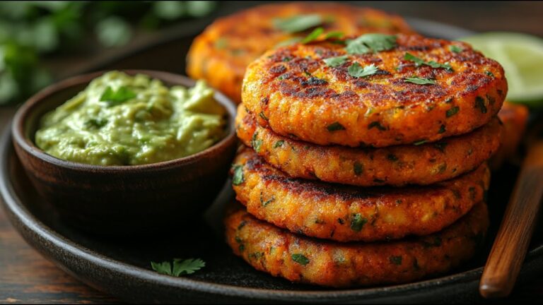 5 gesunde Rezepte für vegane Süßkartoffel-Kichererbsen-Patties mit Avocado-Dip