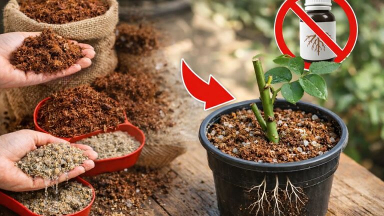 5 Schritte, um Rosenstecklinge ohne Hormone mit Kokosfasern zu bewurzeln