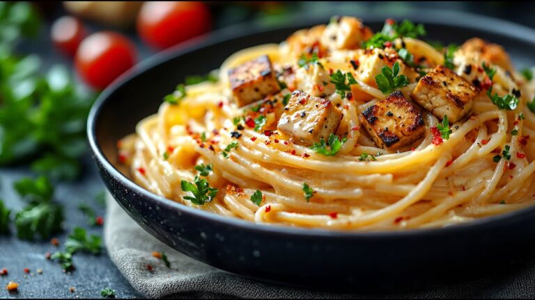 Köstliche vegane Carbonara in nur 15 Minuten – cremiger Genuss garantiert!