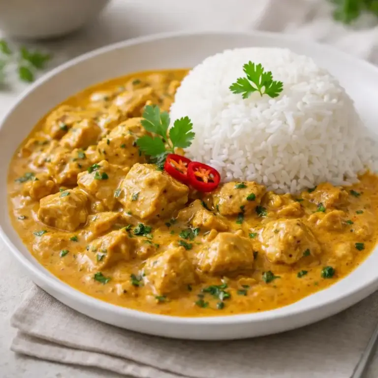 Hühnchen in Curry-Cremesauce mit Kokosmilch