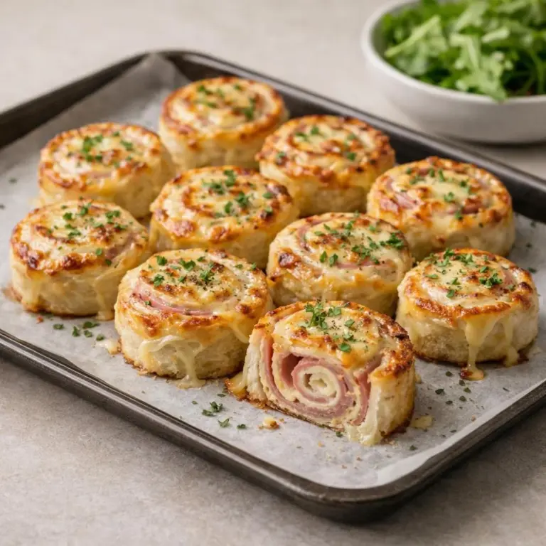 Mini-Croque-Monsieur: Rezept für köstliche Baguette-Röllchen mit Schinken